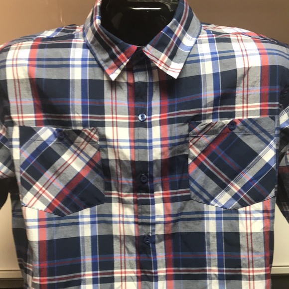 Akademiks 2XL Casual Plaid Short Sleeve Shirt - Picture 2 of 10